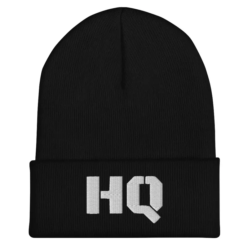 HQ Beanie with Logo in White